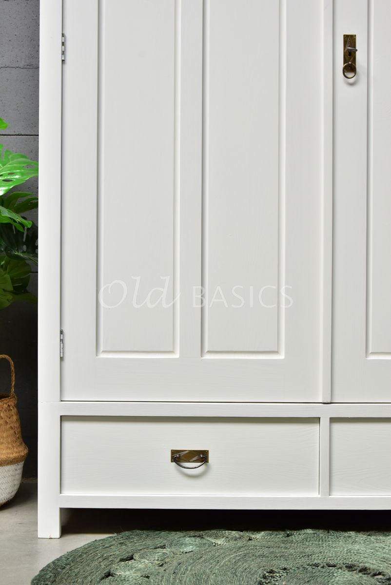 Detail van Linnenkast Plage, 2 deuren, RAL9010, wit, materiaal hout